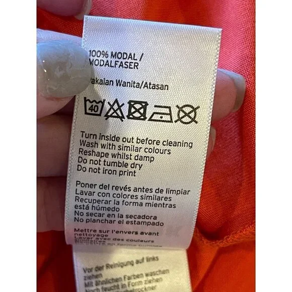 Ivy Park Orange And White Modal Crew Neck Sleeveless Tank Top Size S - Picture 12 of 12